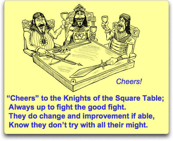 square wheels image - Cheers Square Table poem