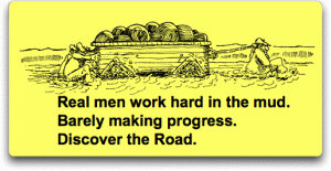 Square Wheels haiku poem on progress