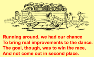 Running Around square wheels image poem