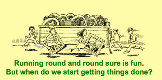 Square Wheels Running around getting done poem