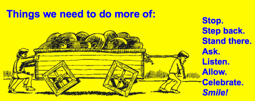 Square Wheels Illustration on leadership