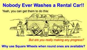 Square wheels image = Nobody with Pride cartoon