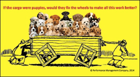 Square Wheels One poem image on innovation and puppies