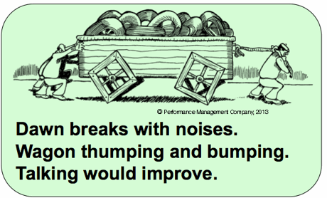 Square Wheels One Haiku dawn breaks with noises talking