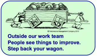 Square Wheels One Haiku outside the work team step back