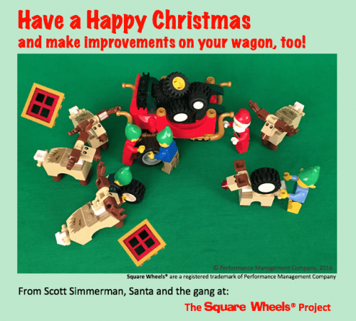 Santa implements Round Wheel on Square Wheel sleigh by Scott Simmerman