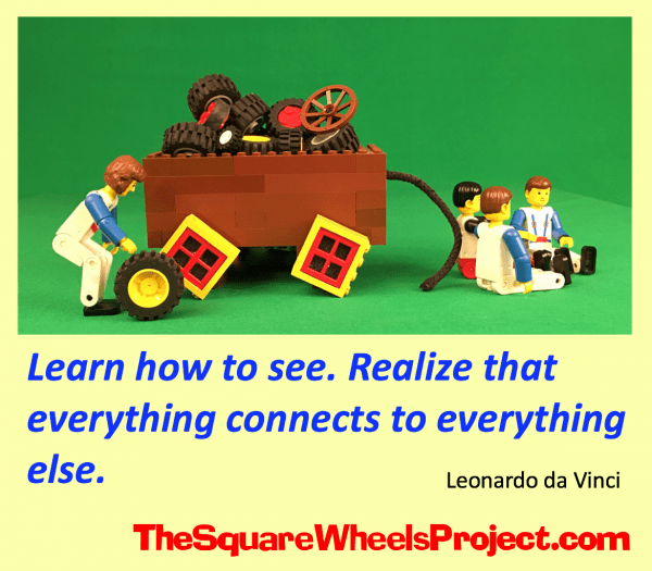 Square Wheels and Round Wheels and a daVinci quote on learning