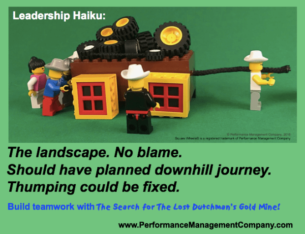 business haiku about leadership and square wheels and improvement
