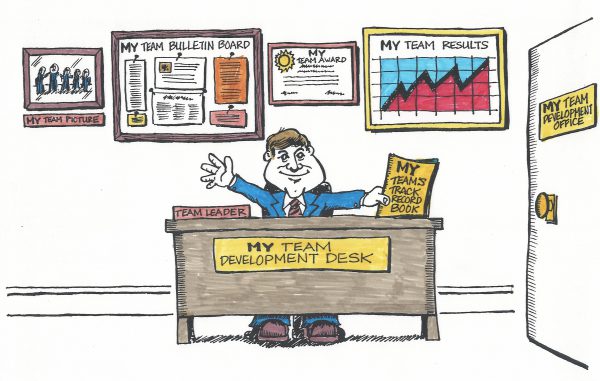 Interdepartmental collaboration and competition caused my My Team, My Team behavior