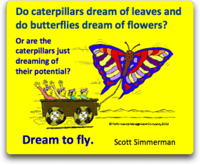 Caterpillars can fly if they just lighten up